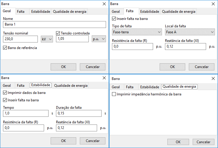 Formulário dos barramentos no PSP-UFU