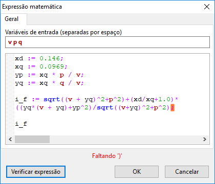 Formulário de edição de dados do bloco de expressão matemática no PSP-UFU