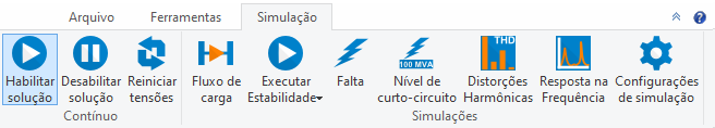 Menu Simulação
